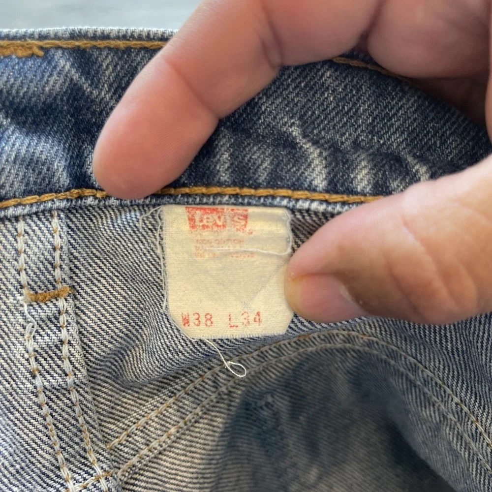 Vintage Levi's 517 Orange Tab Made in USA Boot Cut Jeans Men's 38x32 Blue Denim